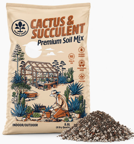 Happy Trees Cactus & Succulent Premium Soil Mix — 8 quart bag