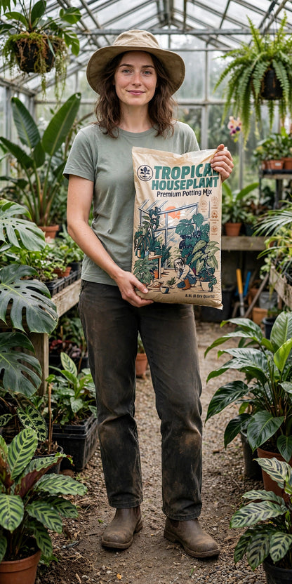 Tropical Houseplant Potting Mix bag — size reference